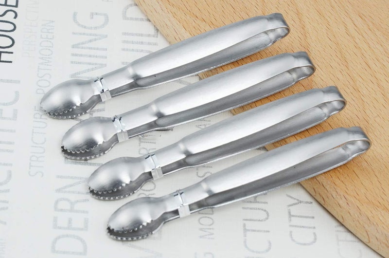 HINMAY Sugar Tongs 4-Inch Mini Serving Tongs Stainless Steel Appetizer Tongs, Set of 4 - Image 4